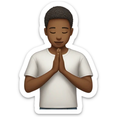 a teen praying sticker