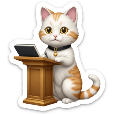 Katze am rednerpult sticker