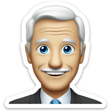 smiling old man in suit same picture with blue eyes sticker
