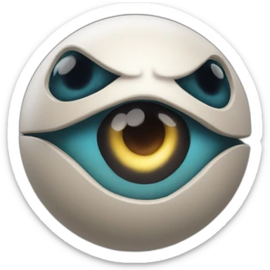 3d sphere with a cartoon Ravager skin texture with big feminine eyes sticker