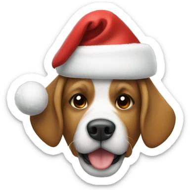 Dog in Christmas hat sticker