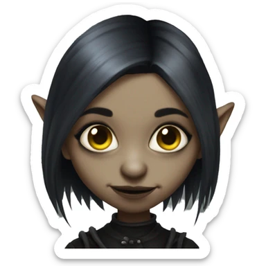 Goblin goth girl sticker