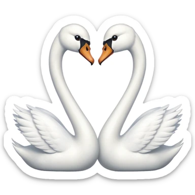 Two swan face each other sticker