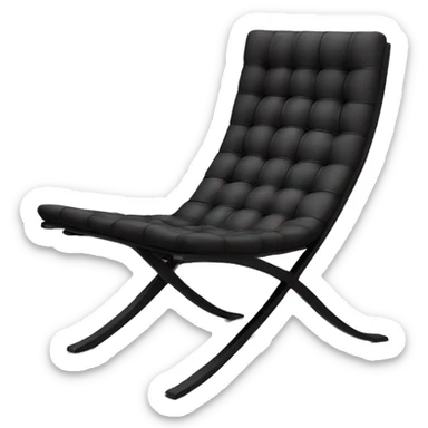 barcelona chair in black color  sticker