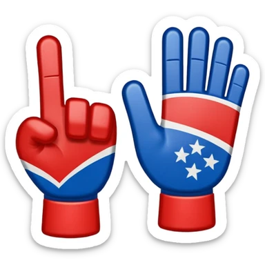 sports foam finger american football blue (#00A3E0) and red (#F9423A) sticker