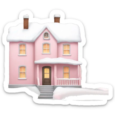 Light pink house with snow sticker