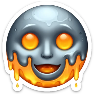 Melting moon sticker