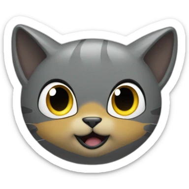 Looks hard cartoon steel kitty like pokemon on the rock sticker