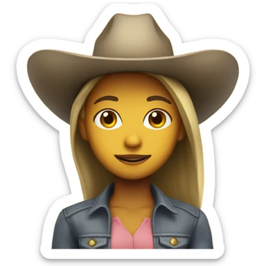 girl with cowboy hat, default yellow skin sticker