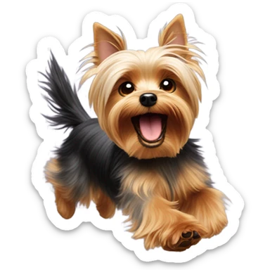 Yorkie playing sticker