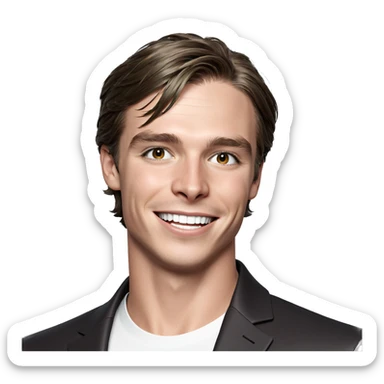 smiling boy in stylish jacket sticker