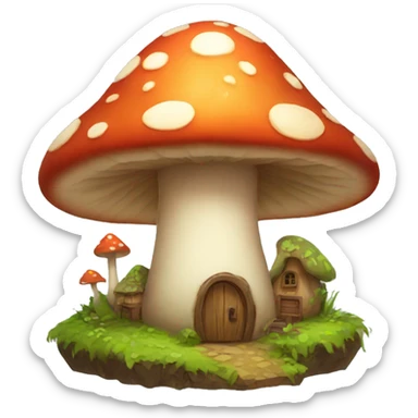 mushroom village sticker