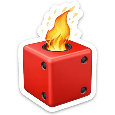 generate a bright red TNT cube sticker