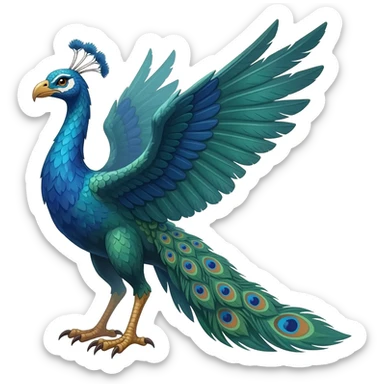Fantasy-Peacock-Gryphon-animal-hybrid-creature sticker
