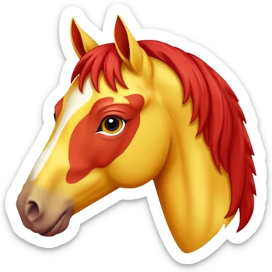 Cavalo vermelho e amarelo pastel sticker