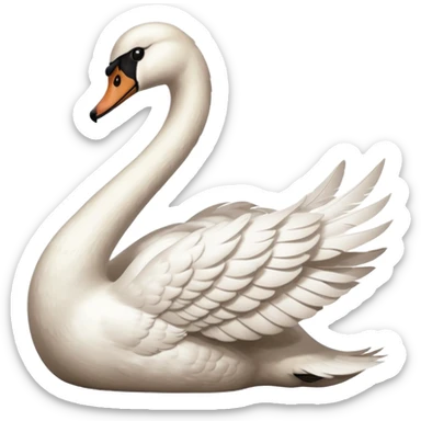 A swan who stand on right see on left sticker