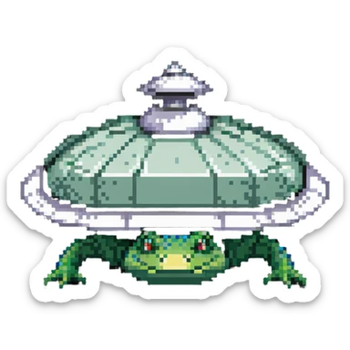 flying saucer abducting a crocodile sticker