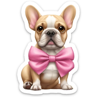French bulldog with bows sticker