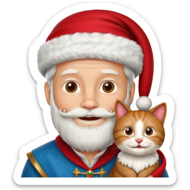 sinterklaas maar hij houd een kat vast sticker