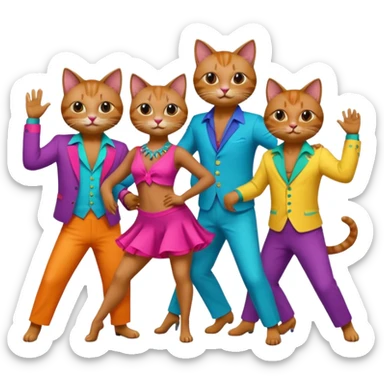 Cats salsa dancing in Miami sticker