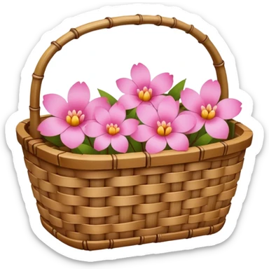 bamboo basket, flower sticker