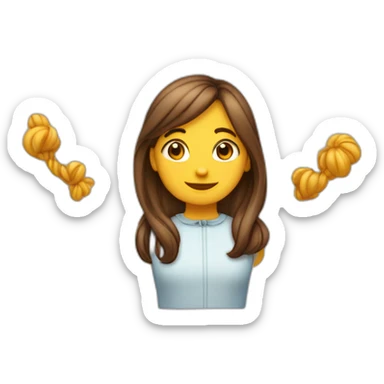 fille avec une queue-de-cheval et les cheveux longs qui dab sticker
