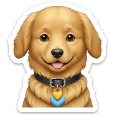 golden retriever with a collar that says Jim sticker