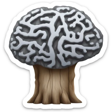 brain tree stump sticker