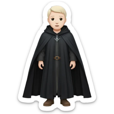 A wandering philosopher in a long black cloak full height sticker