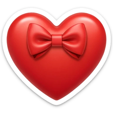 heart with a bow on the bottom, google emoji style sticker