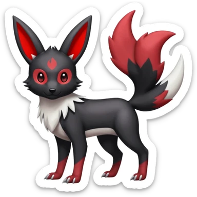 White, black and red Umbreon-Zangoose-fusion (full body) sticker