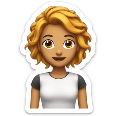 chica pelo corto con el pelo abajo de las orejas sticker