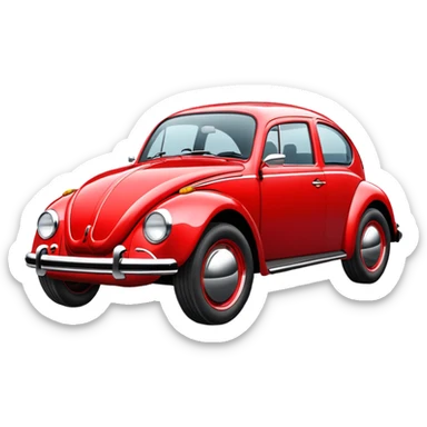 Red Volkswagen Beetle  sticker