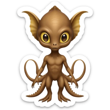 Life-like Brownish Aquatic Luxio-Alien-hybrid (full body) sticker