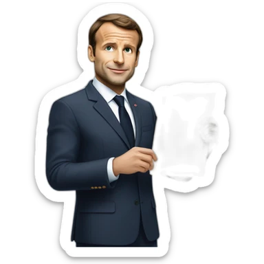 macron avec une pancarte « 49.3 » sticker