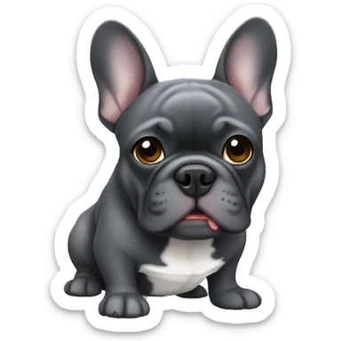 dark gray french bulldog sticker