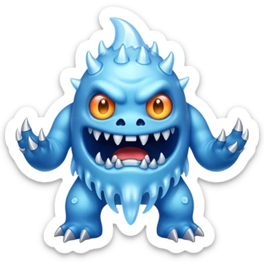 a scary creepy ice monster sticker