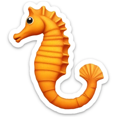 an orange sea horse sticker