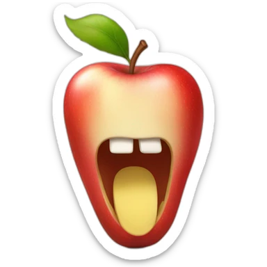 Apple biten one bite right sticker