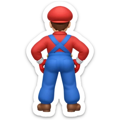 back view of super mario with huge massive buttcheeks  sticker