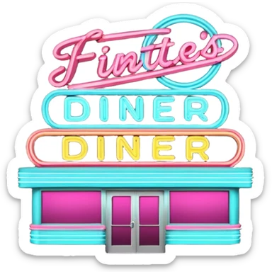 Nifty Fifties Diner marquee sign sticker