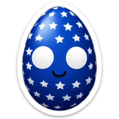 dark blue egg covered with white stars sticker