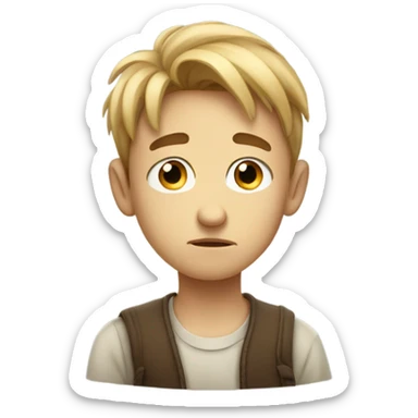 caucasian Sad boy sticker