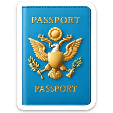 light blue passport sticker