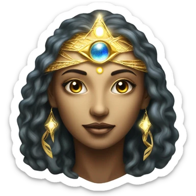 Pleiadian radiant diva woman female golden third eye sticker
