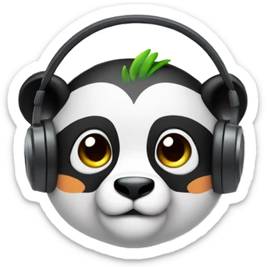 colorful panda face wearing headset sticker
