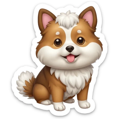 a full body of cute dog with puffer sticker