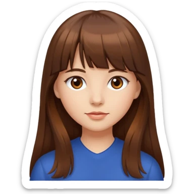 Girl with long hair and bangs sticker