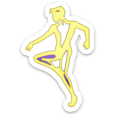 Sexy male silhouette dancer neon sign sticker