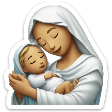 Virgin Mary cradling Jesus Christ sticker
